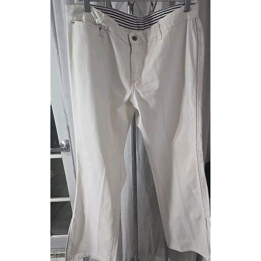 Ralph Lauren Gold Label Women Side Vent Jeans Boot Cut Size 12 Zipper Fly White